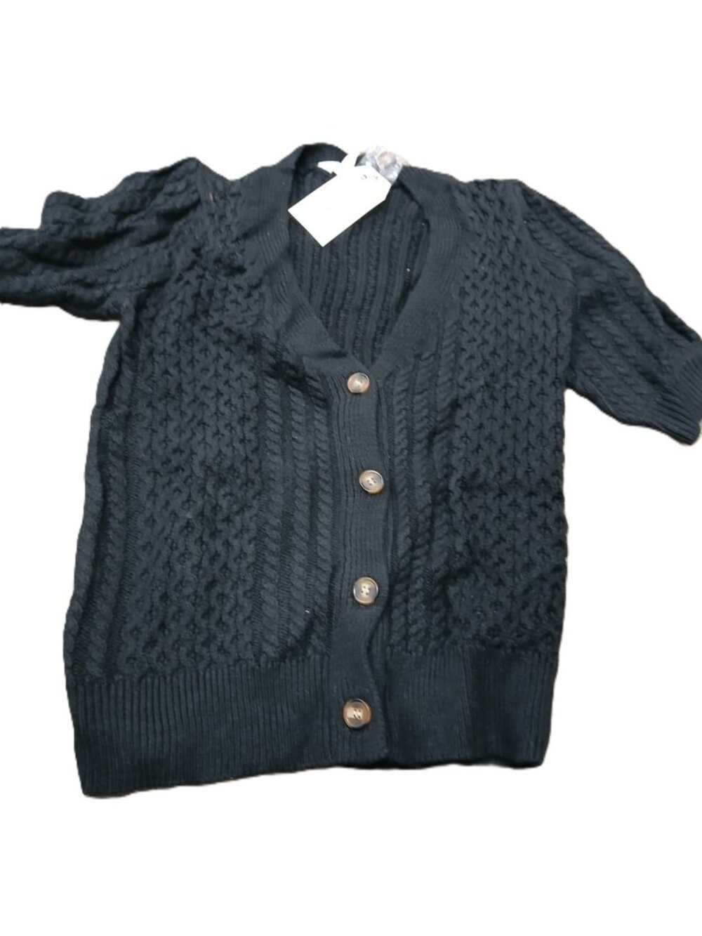 Time and Tru Women's Boyfriend Cardigan Black Soot Size (4-6)
